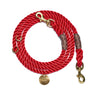 Red Rope Dog Leash| Italian Solid Bronze Bolt Snaps, AdjustableShop LeashesFound My AnimalS